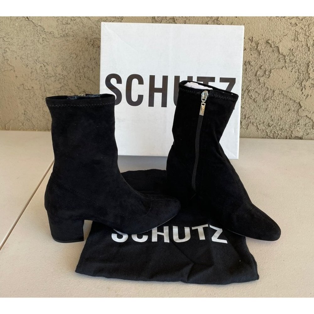 Nib Schutz Lupe Stretch Learher Bootie In Sand Sz… - image 3